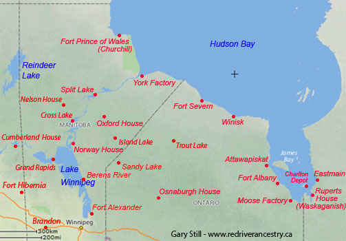 Early HBC Forts inland from Hudson Bay